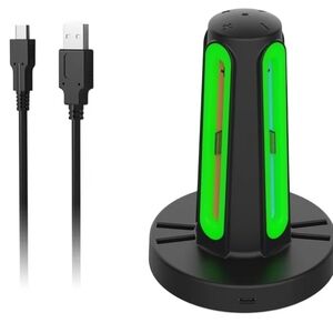 Charging Grip for N-S 2 Joy-PAD - Black With LED Light